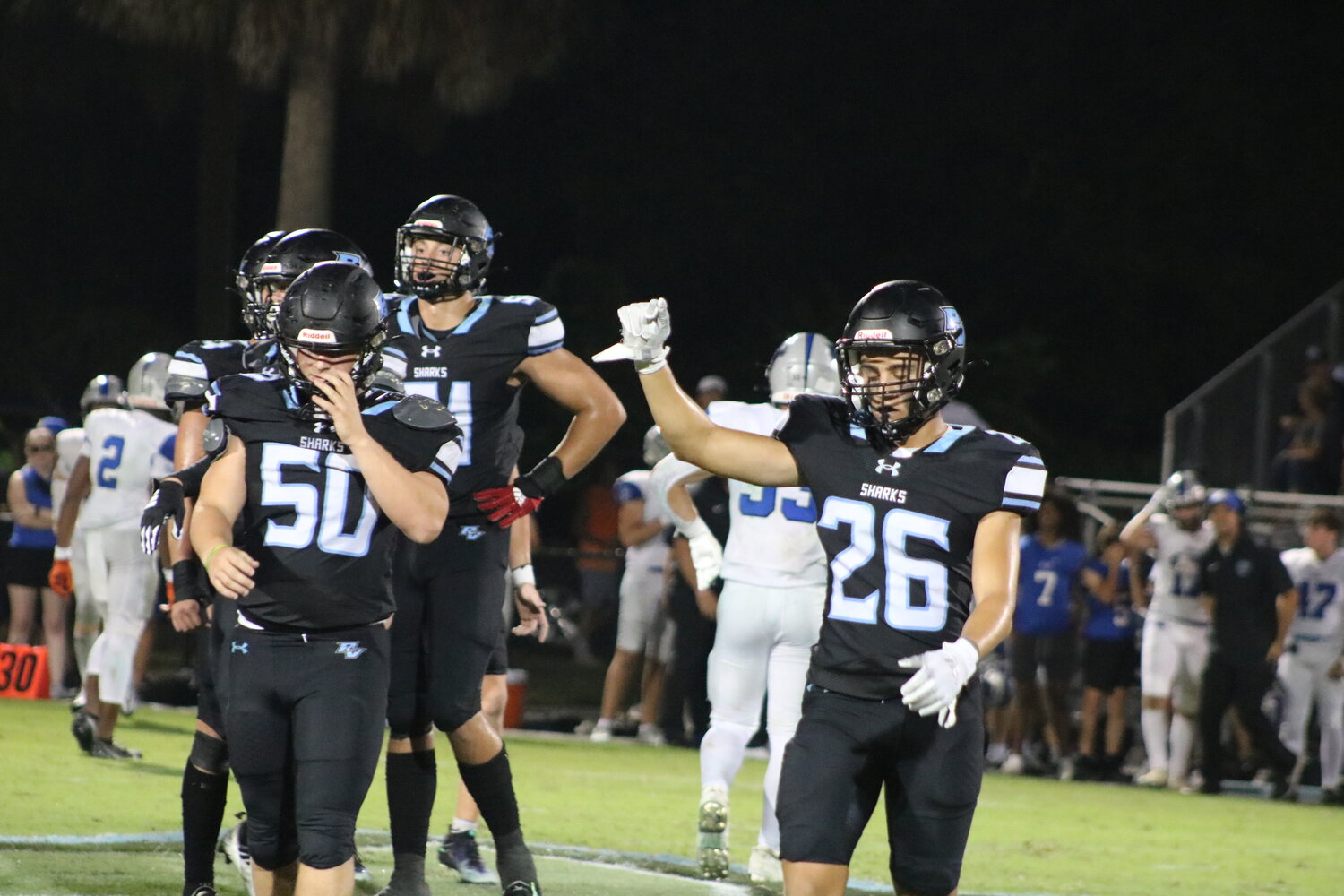 The Sharks’ defense looks to force a lot of fourth downs against Middleburg on Sept. 15.